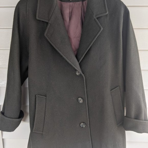 Worthington Dark Green Wool Blend Pea Coat Jacket - Picture 2 of 6